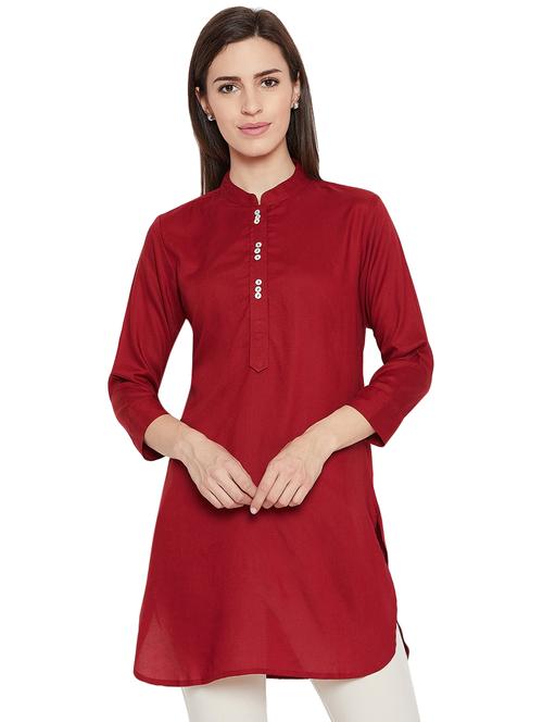 solid straight kurti - 16391868 - Standard Image - 1
