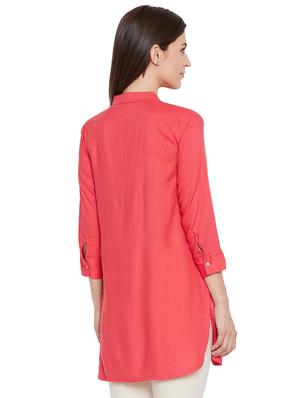 solid straight kurti - 16391877 - Standard Image - 3