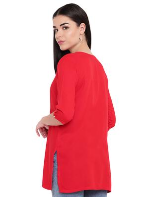 solid straight kurti - 16391882 - Standard Image - 3