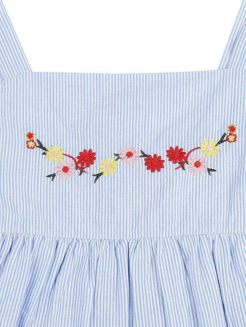 floral embroidery detail striped top - 16391902 - Zoom Image - 3