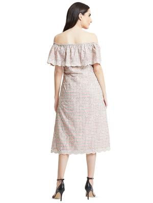 off shoulder schifli a-line dress - 16394282 - Standard Image - 3