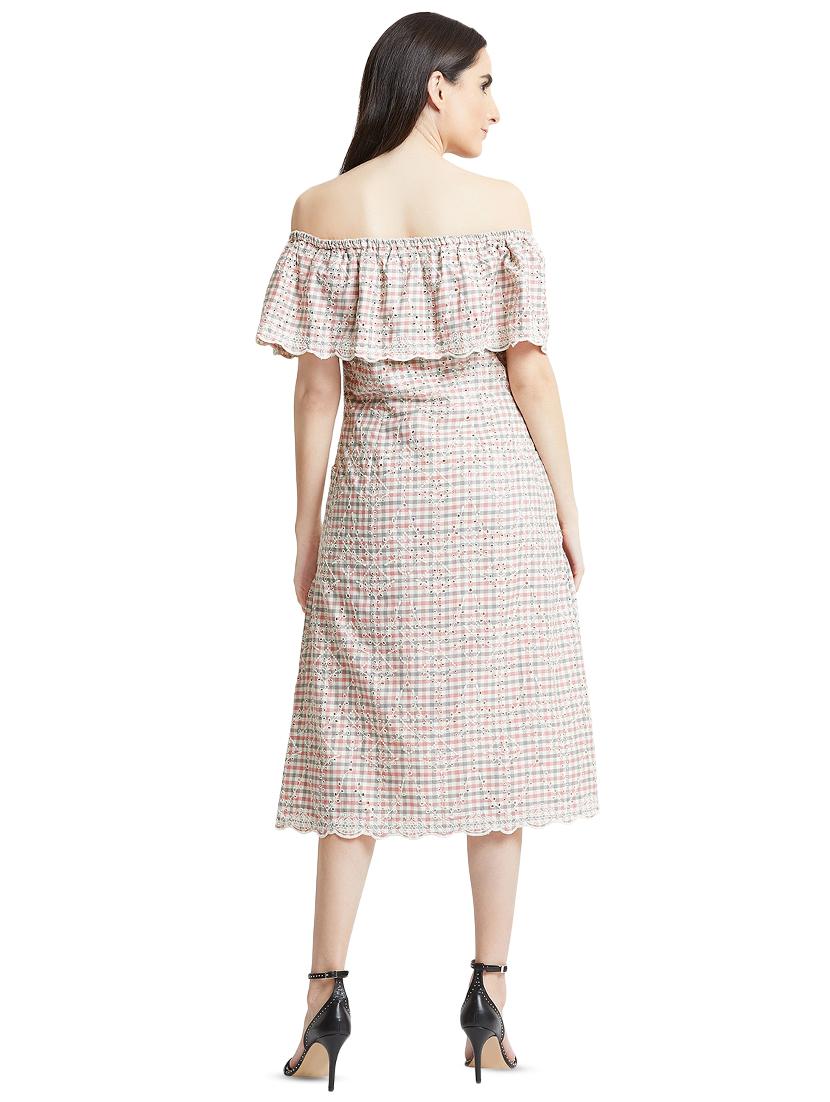 off shoulder schifli a-line dress - 16394282 - Zoom Image - 3