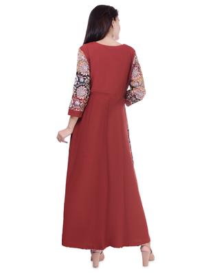 printed layered a-line gown - 16394750 - Standard Image - 3