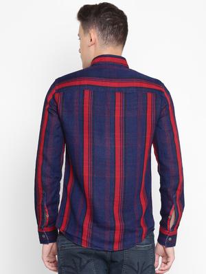 navy blue checkered casual shirt - 16394973 - Standard Image - 3