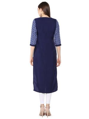 geometrical printed straight kurta - 16396598 - Standard Image - 3