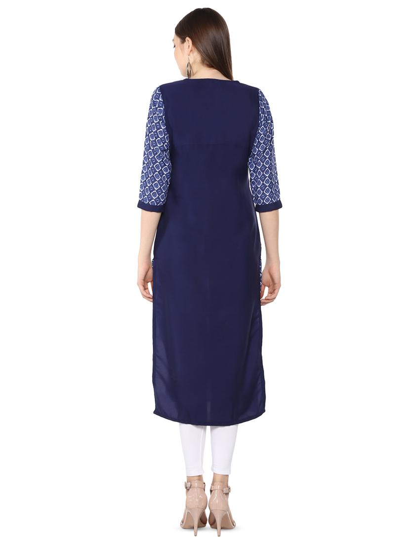 geometrical printed straight kurta - 16396598 - Zoom Image - 3