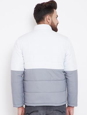 grey color block quilted jacket - 16396883 - Standard Image - 3