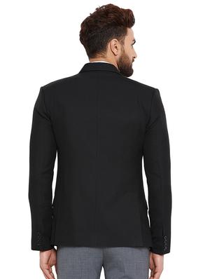 black solid single breasted formal blazer - 16396890 - Standard Image - 3