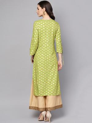 block print straight kurta - 16399456 - Standard Image - 3