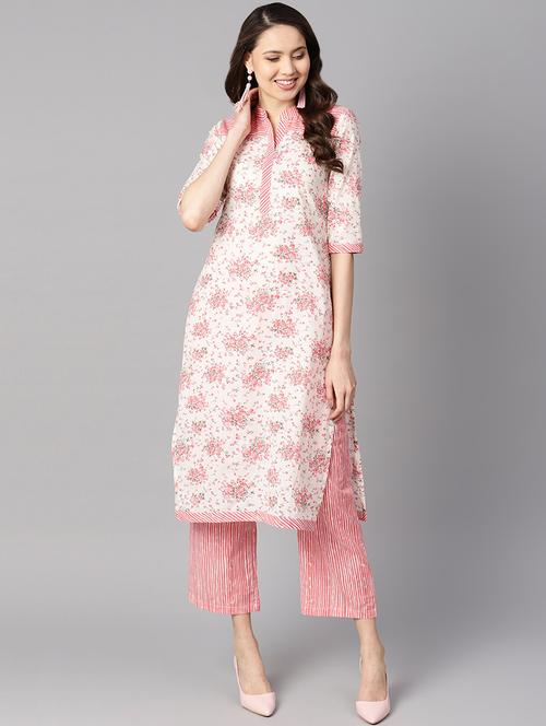 floral printed kurta pant set - 16399565 - Standard Image - 1