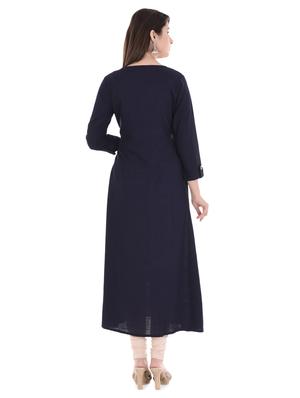 embroidered a-line kurta - 16401702 - Standard Image - 3