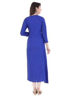 embroidered a-line kurta - 16401705 - Standard Image - 3
