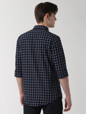 blue checkered casual shirt - 16402733 - Standard Image - 3