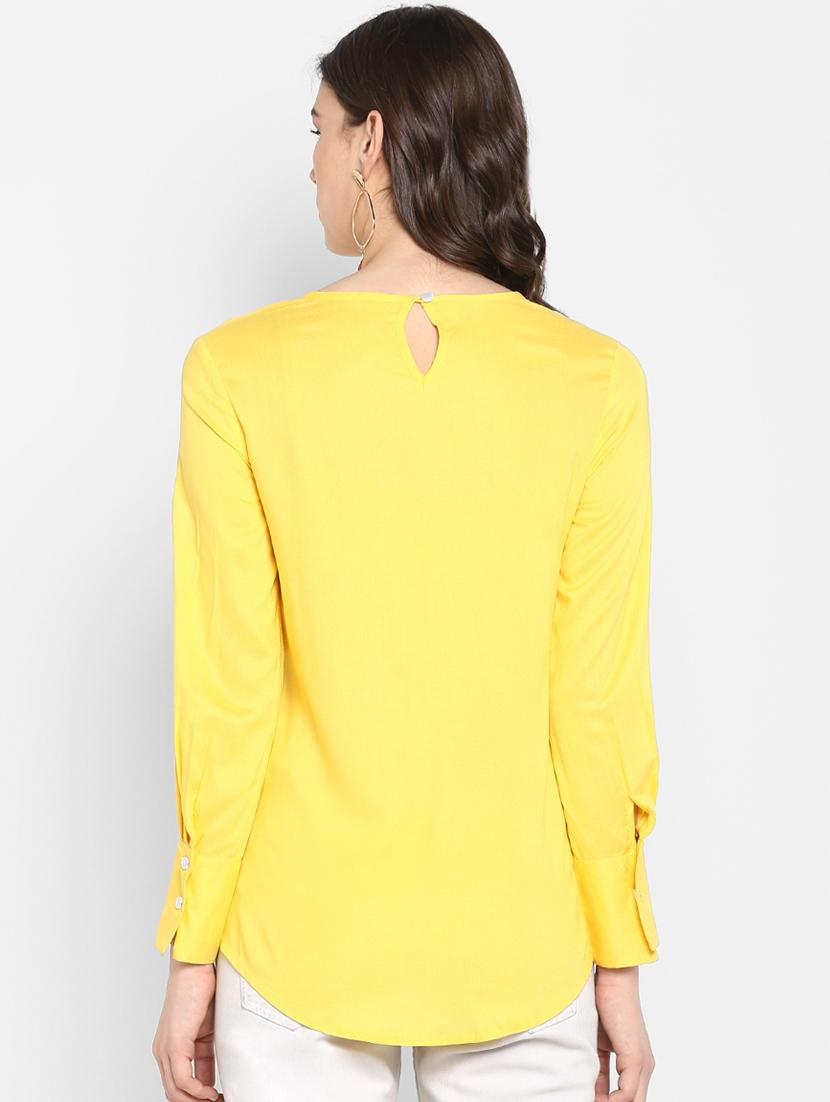 v-neck pleat detail high low top - 16404131 - Zoom Image - 3