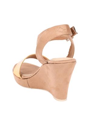 gold ankle strap wedges - 16404226 - Standard Image - 3