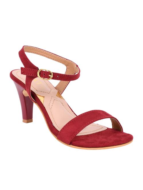 maroon ankle strap sandals - 16404270 - Standard Image - 1