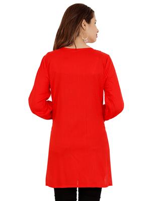 embroidered straight kurti - 16405248 - Standard Image - 3
