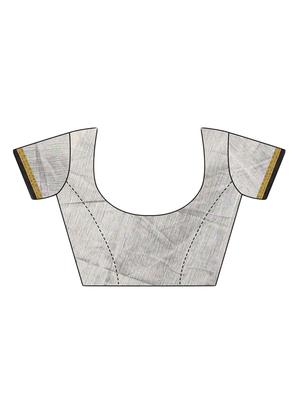 solid woven saree with blouse - 16405467 - Standard Image - 3