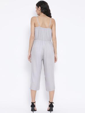 cami neck button detail jumpsuit - 16407049 - Standard Image - 3