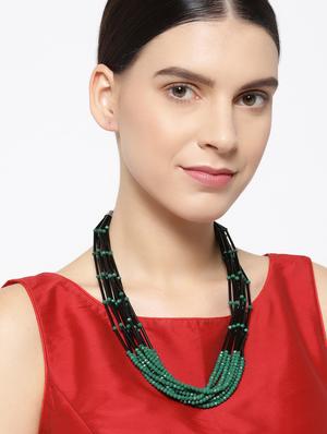 green metal short necklace - 16407158 - Standard Image - 3