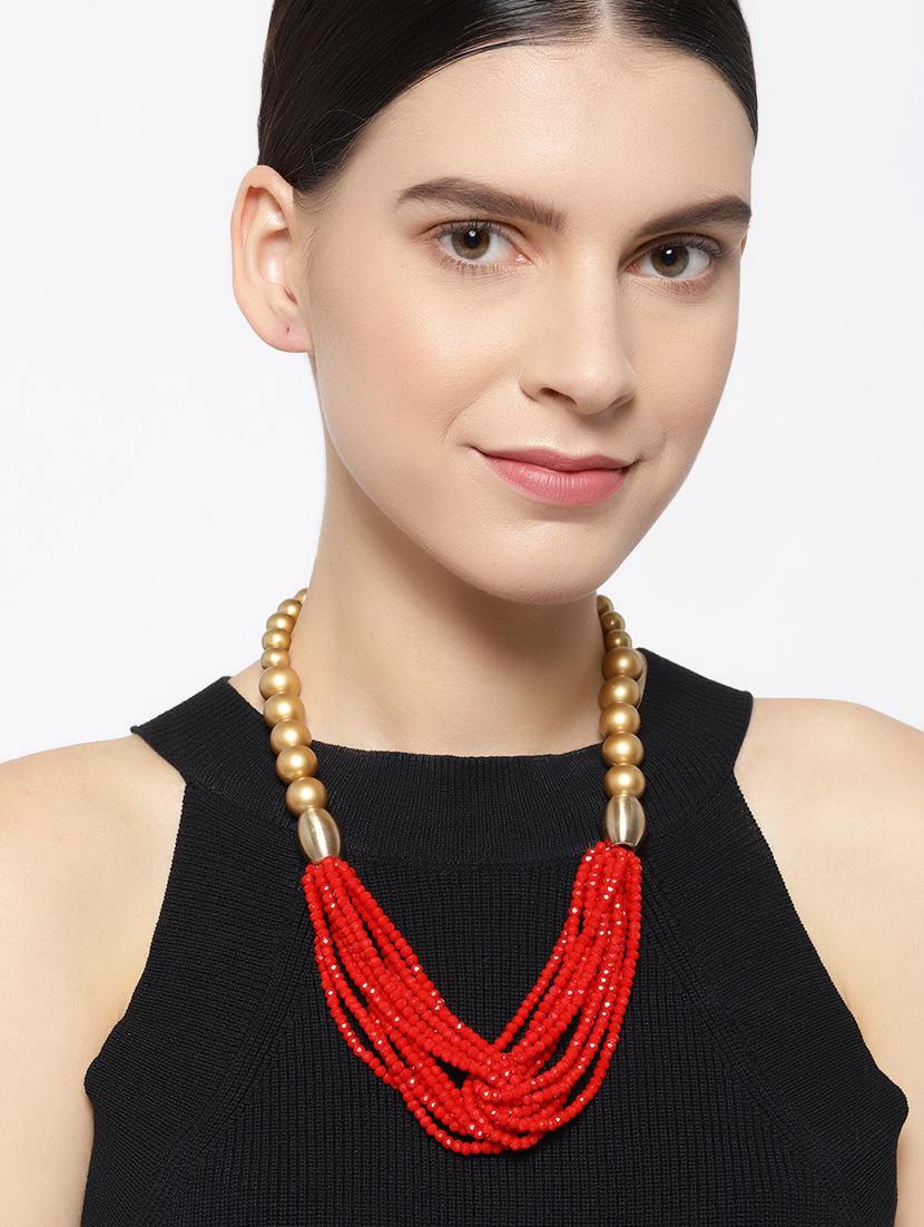 red metal short necklace - 16407165 - Zoom Image - 3