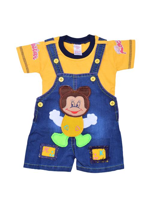 yellow cotton dungree set - 16407318 - Standard Image - 1