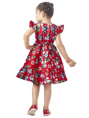 ruffle sleeved panel detailed frock - 16407480 - Standard Image - 3