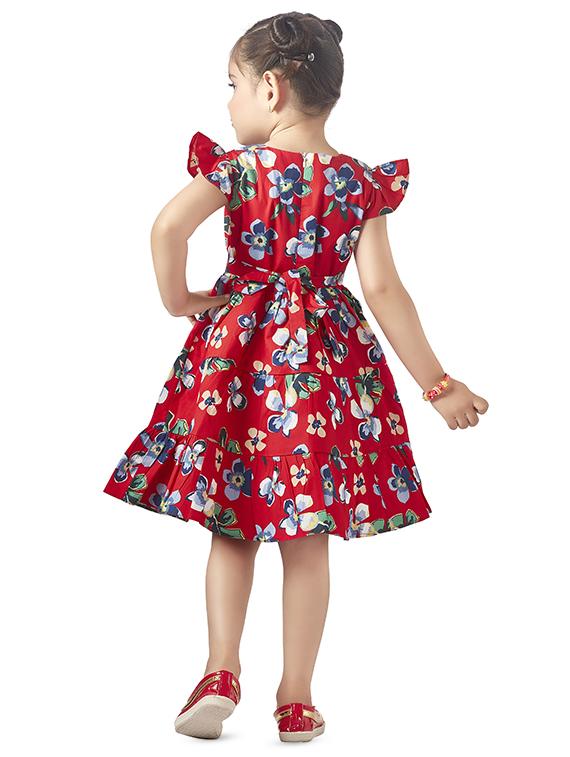 ruffle sleeved panel detailed frock - 16407480 - Zoom Image - 3
