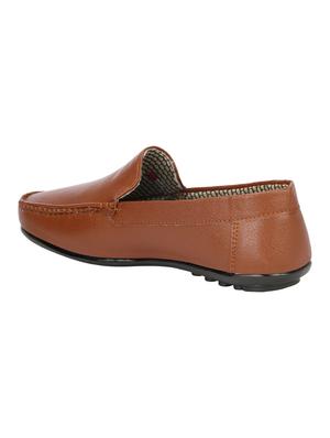 koxko tan leatherette slip on loafers - 16407637 - Standard Image - 3
