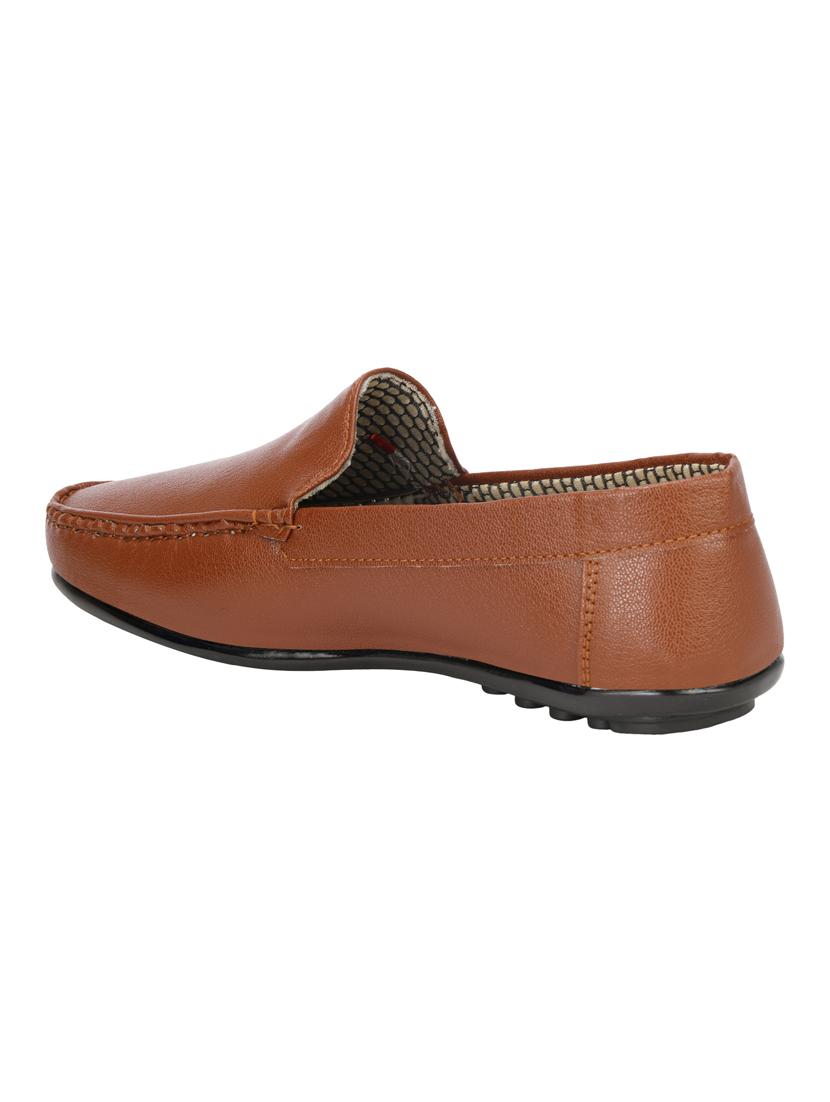 koxko tan leatherette slip on loafers - 16407637 - Zoom Image - 3