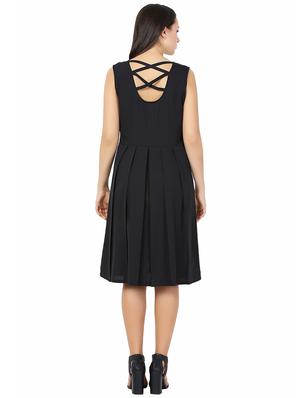 criss cross back pleated a-line dress - 16407950 - Standard Image - 3