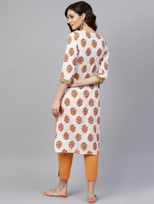 floral printed straight kurta - 16408931 - Standard Image - 3