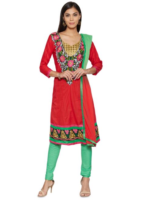 embroidered unstitched suit - 16409411 - Standard Image - 1