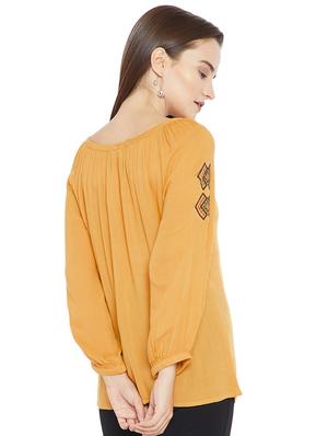 tie up neck embroidered top - 16409467 - Standard Image - 3