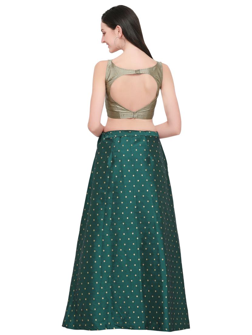 zari motifs flared lehenga - 16410334 - Zoom Image - 3