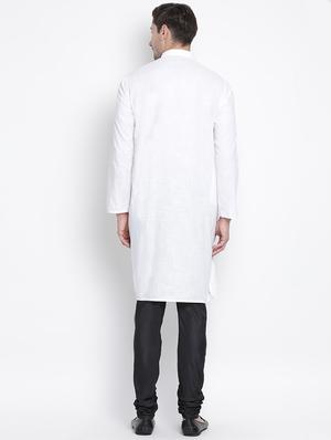 white solid kurta pyjama set - 16416551 - Standard Image - 3