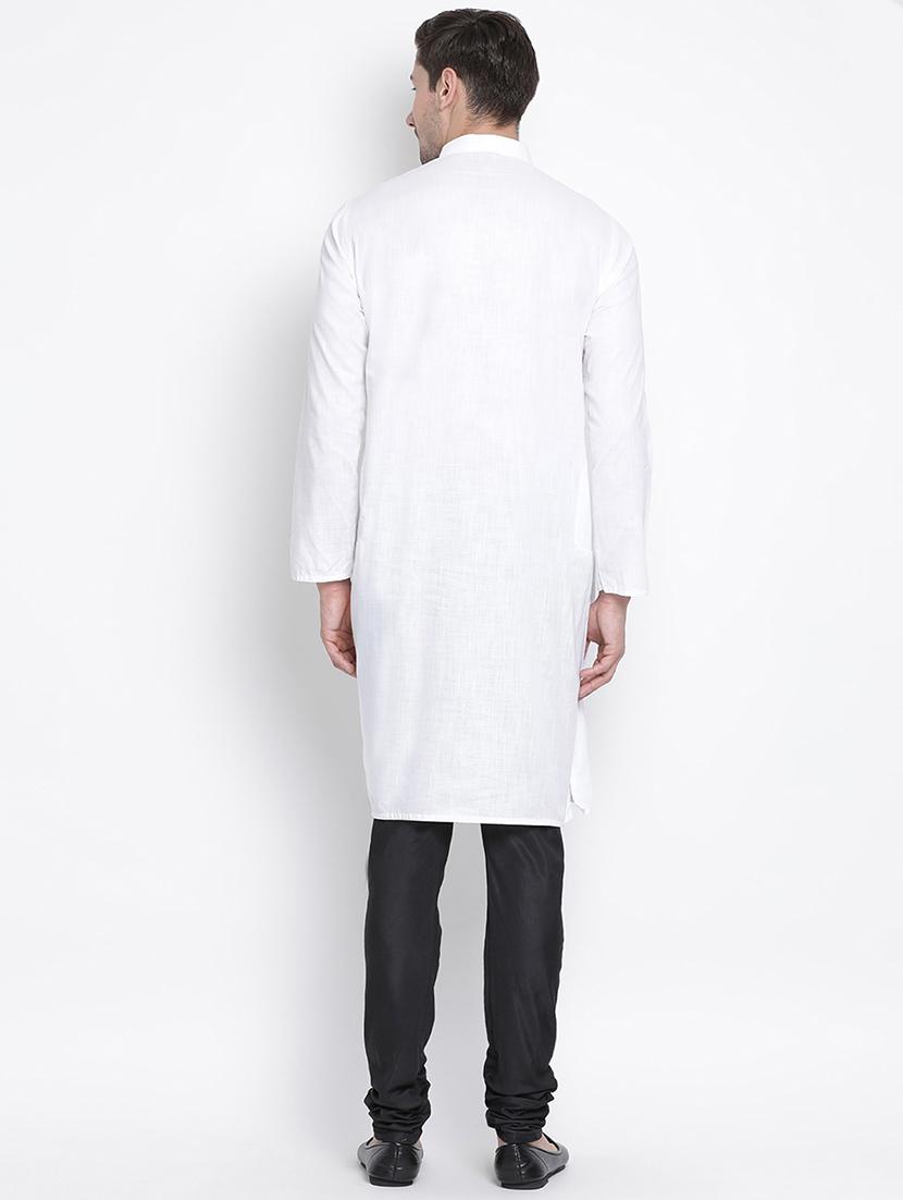 white solid kurta pyjama set - 16416551 - Zoom Image - 3