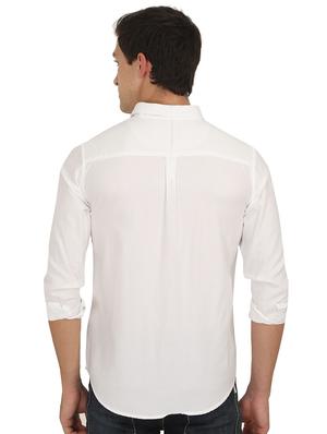 white solid casual shirt - 16416597 - Standard Image - 3