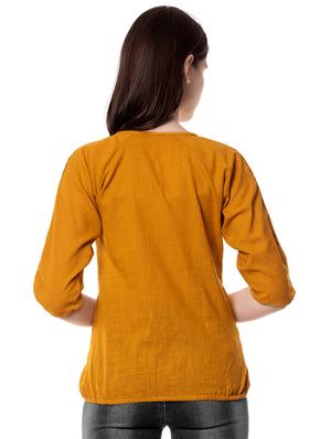 tassel tie up embroidered blouson top - 16416769 - Standard Image - 3