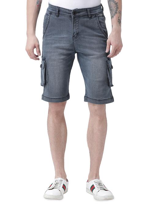 grey denim shorts - 16417314 - Standard Image - 1