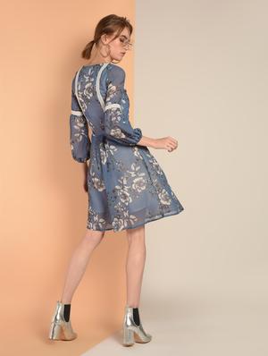 lace insert floral a-line dress - 16417432 - Standard Image - 3