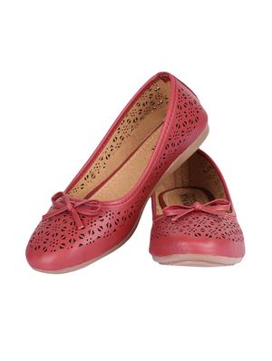 maroon slip on ballerinas - 16417442 - Standard Image - 3
