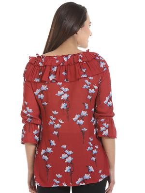 ruffle detail floral top - 16417507 - Standard Image - 3