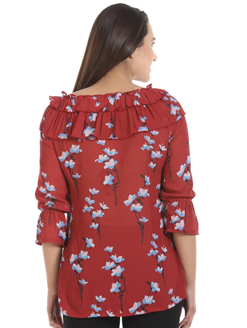 ruffle detail floral top - 16417507 - Zoom Image - 3