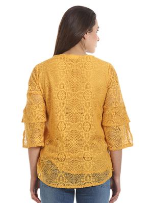 tie up neck floral laced top - 16417509 - Standard Image - 3