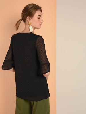 bow detail dobby top - 16417836 - Standard Image - 3