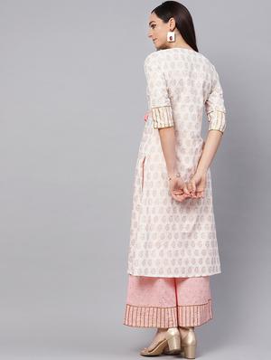 printed kurta palazzo set - 16417926 - Standard Image - 3