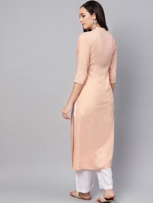 solid kurta palazzo set - 16417930 - Standard Image - 3