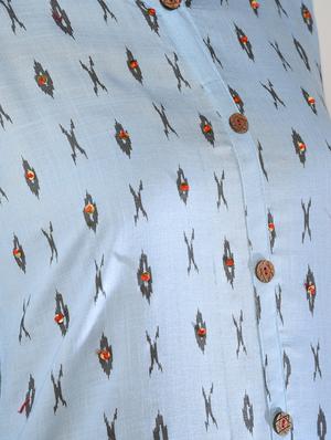 ikat printed straight kurta - 16419108 - Standard Image - 6