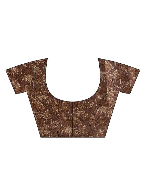 contrast bordered printed saree with blouse - 16420254 - Zoom Image - 3